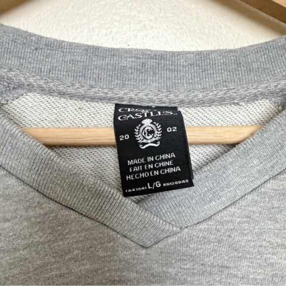 Crooks & Castles Mens Large Gray V-Neck Sweater Pullover - Picture 5 of 12